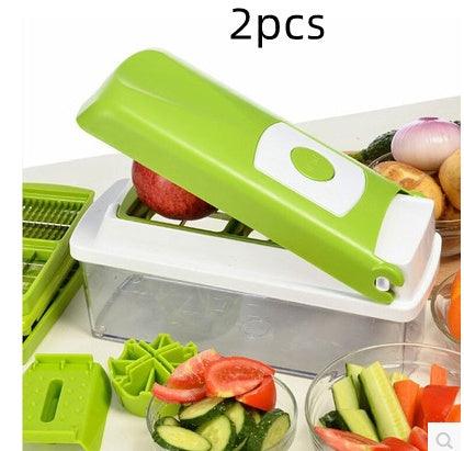 12pcs Multifunctional Vegetable Chopper (Handle Food Grate, Slicer, Dicer) // Kitchen Gadget for Chopping, Slicing, Dicing // All-in-One Manual Food Processor - Dreamy-Designs Store Online