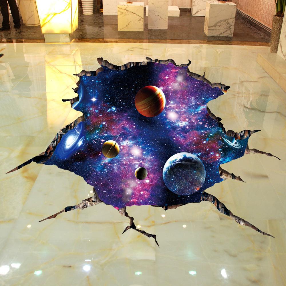 Transform Your Space: 3D Starry Sky Floor Sticker (40x64cm) - Dreamy-Designs Store Online